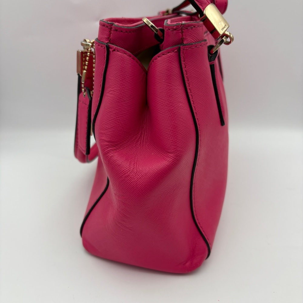 COACH Madison Mini Christie Carryall Satchel with Crossbody Strap in Hot Pink - Picture 5 of 13